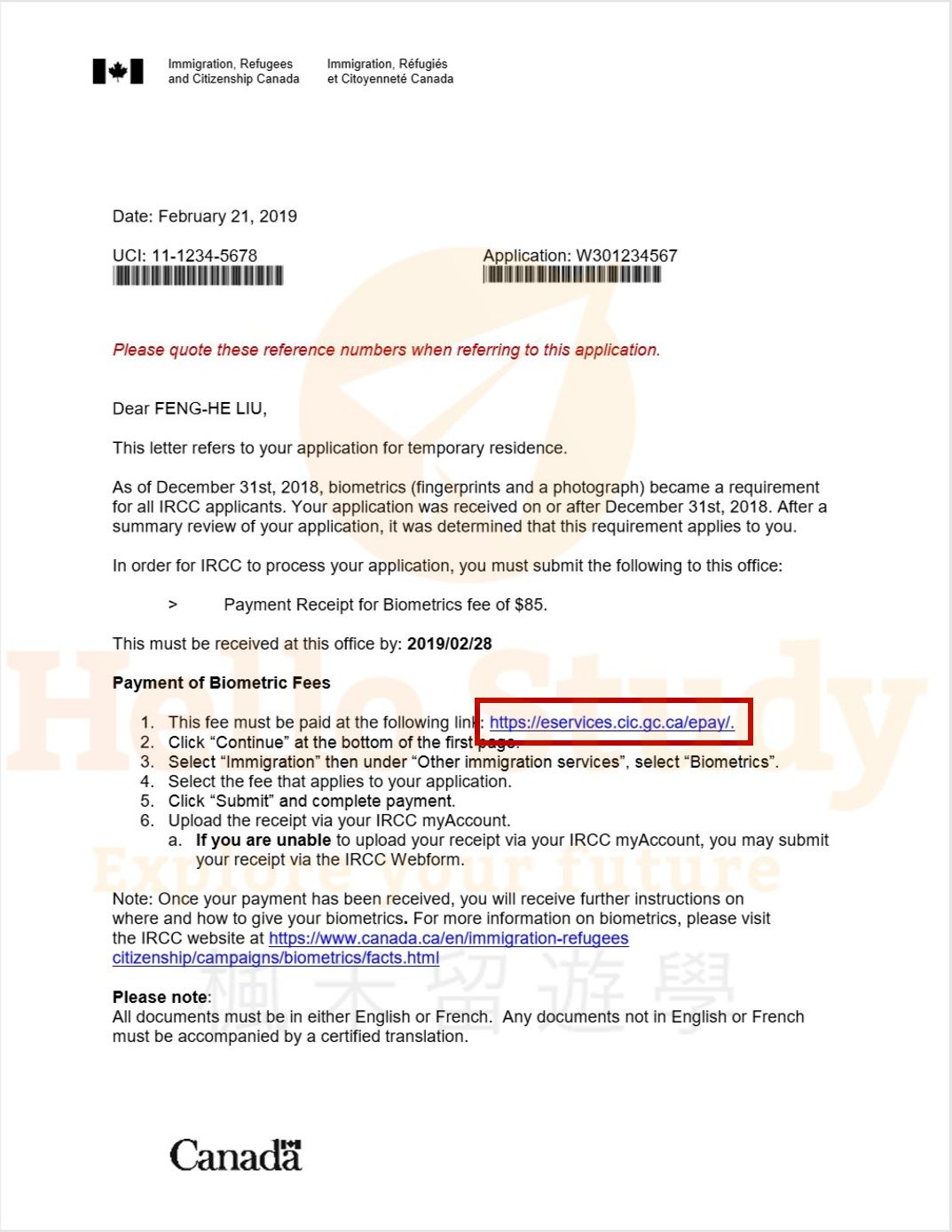 加拿大簽證申請 Biometrics 生物特徵辨識資料【圖文範例教學】 Hello Study 楓禾留遊學